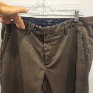 Ted Baker Stretch Cotton Brown Dress Trousers Men's Pants Size 32